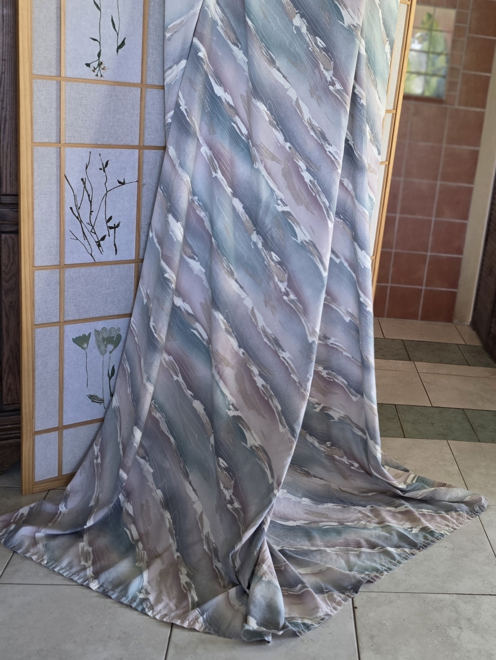 Vintage 90s King Flat Sheet Vaporwave Abstract Pastel Made in USA